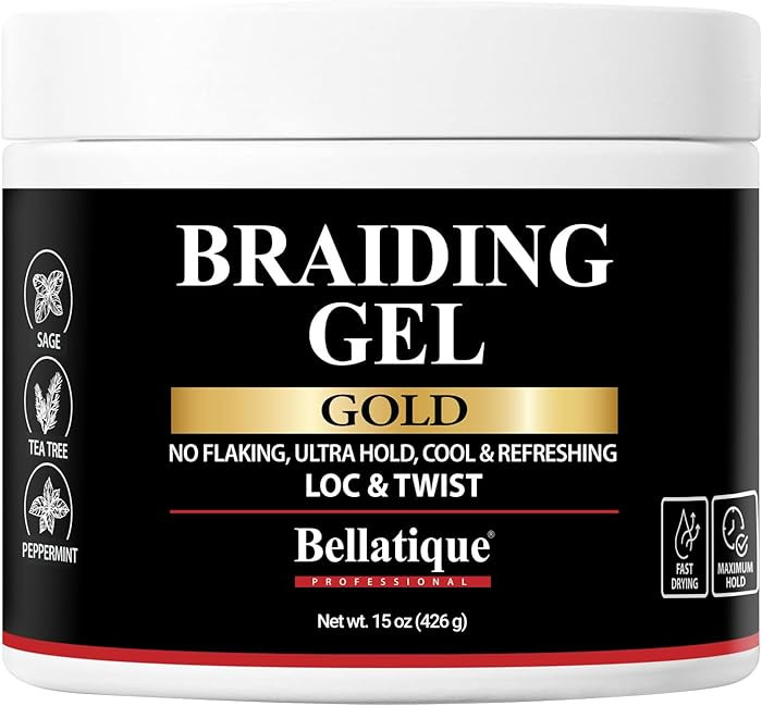 GOLD Braiding Gel Maximum Hold for LOC & Twist - No Flaking, No Whitening, Fast Drying, High Shin... | Amazon (US)