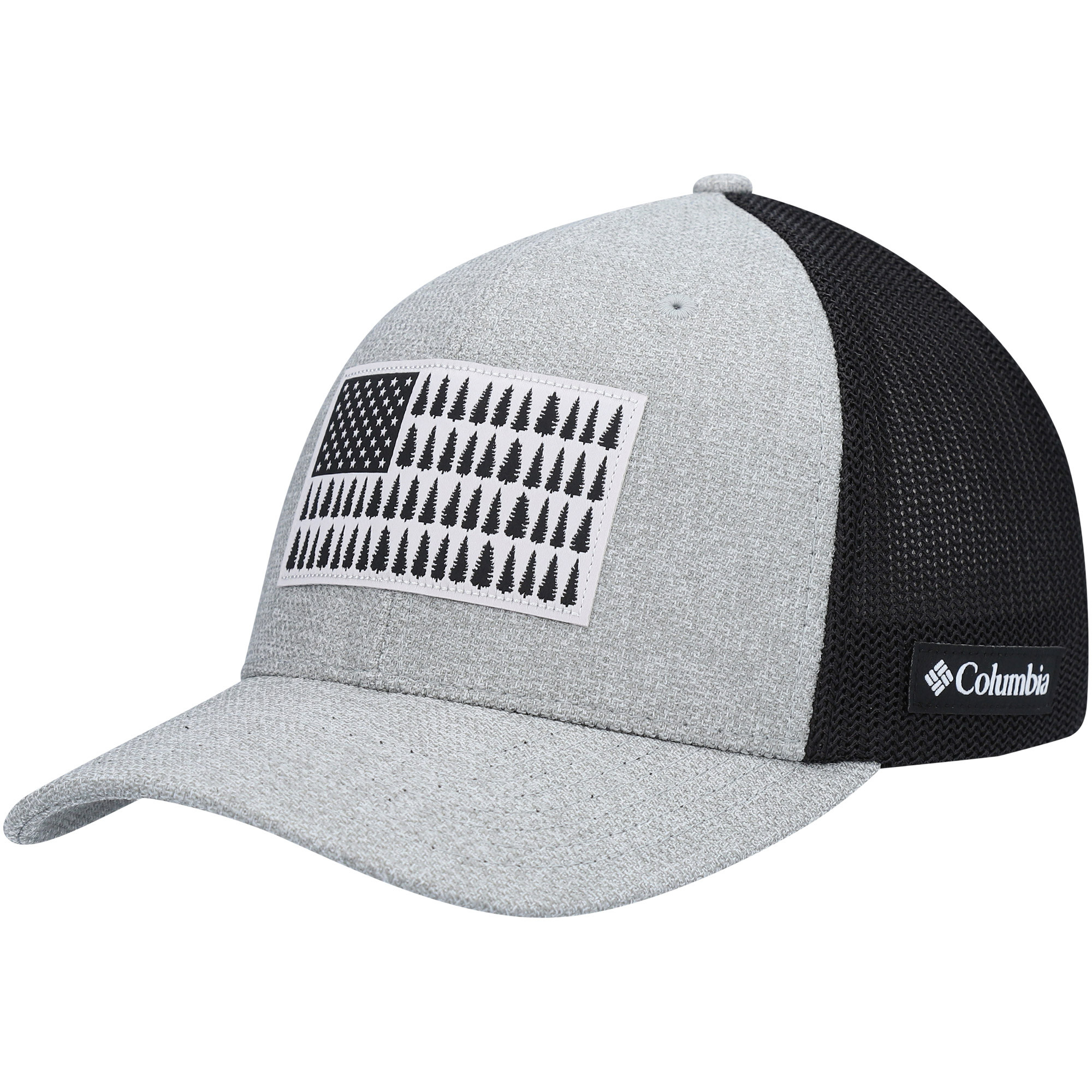 Men's Columbia Heathered Gray Tree Flag Flex Hat | Fanatics