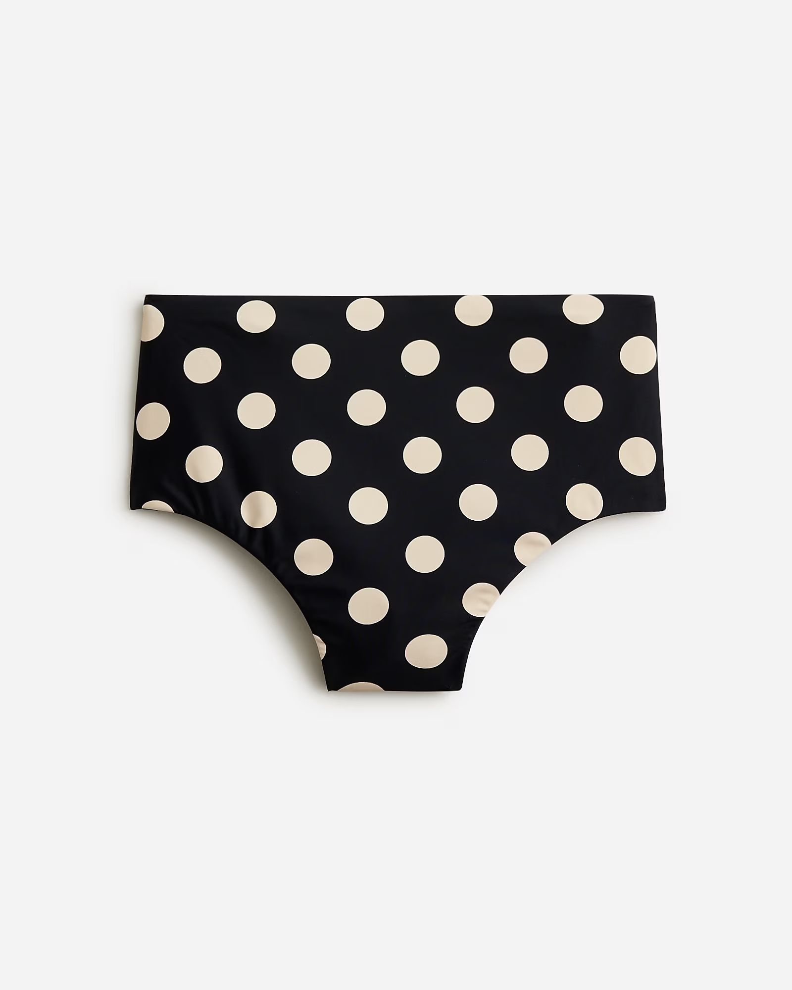 High-rise full-coverage bikini bottom in reversible dot-stripe print | J.Crew US