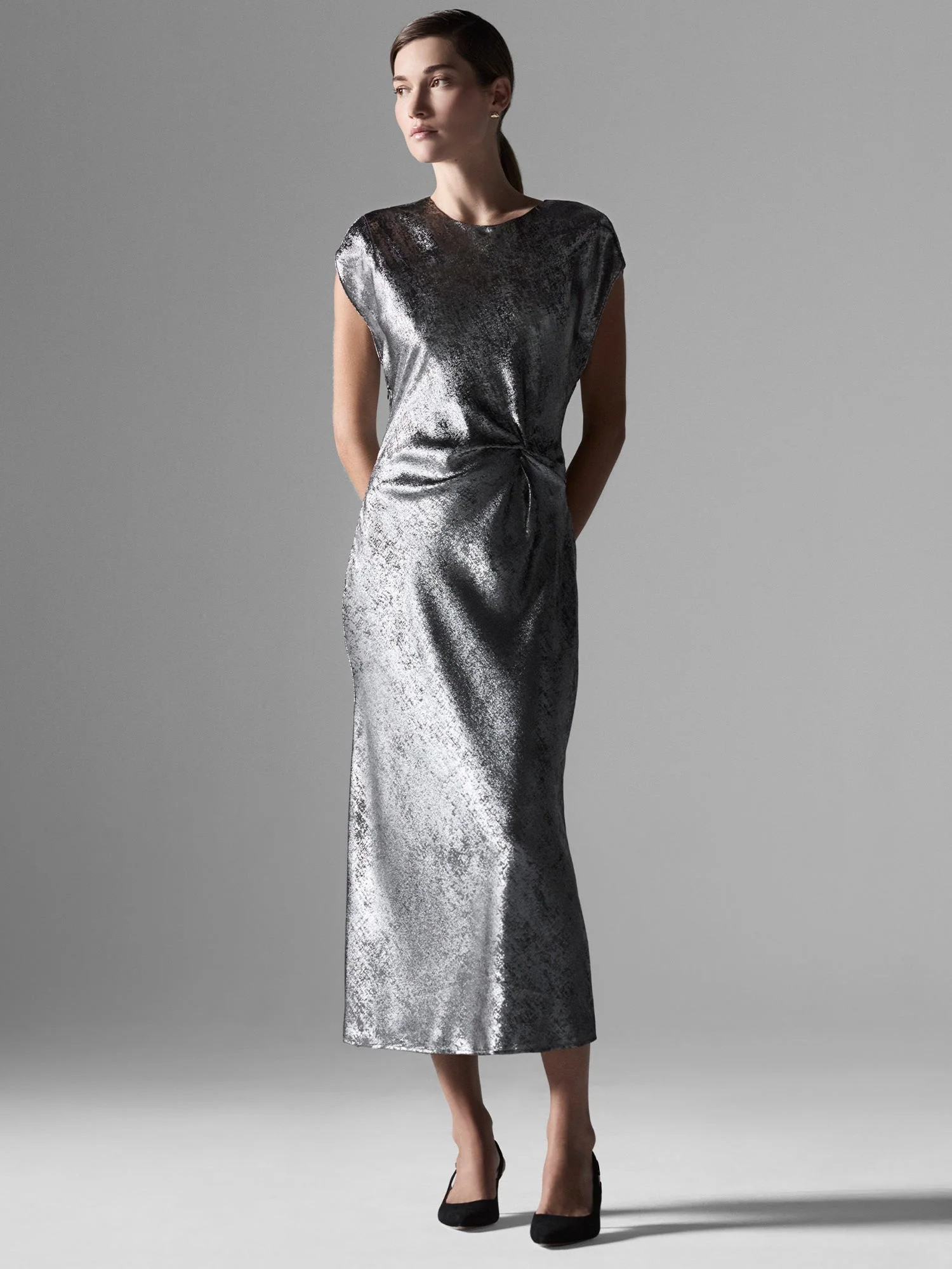 Women's Silas Dress in Obsidian Metallic | Brochu Walker | Brochu Walker