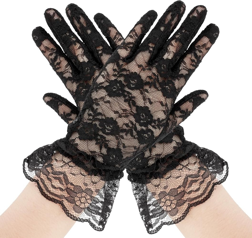 Lace Gloves Halloween Prom Gloves Vampire Party Gloves Wedding Glove Tea Party White Formal Glove... | Amazon (US)