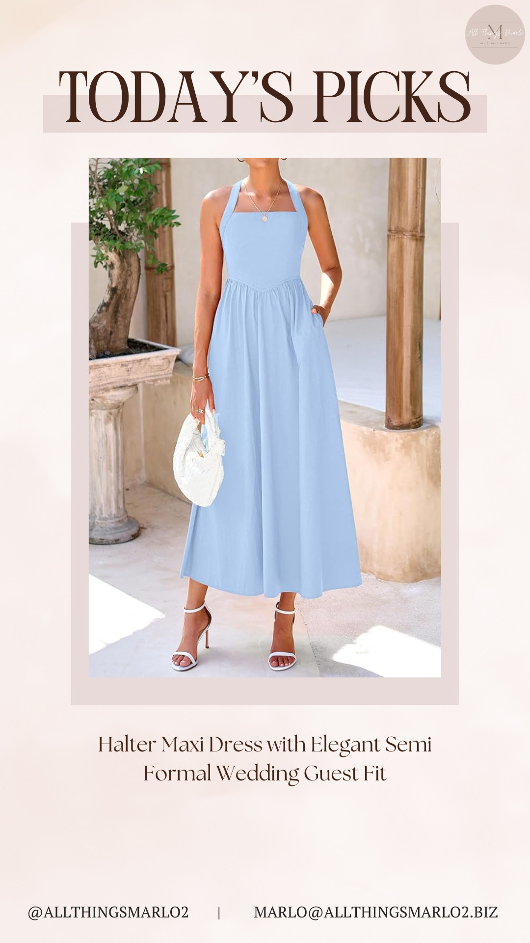 Halter Maxi Dress with Elegant Semi Formal Wedding Guest Fit 

 #LTKSeasonal #LTKWorkwear #LTKTravel