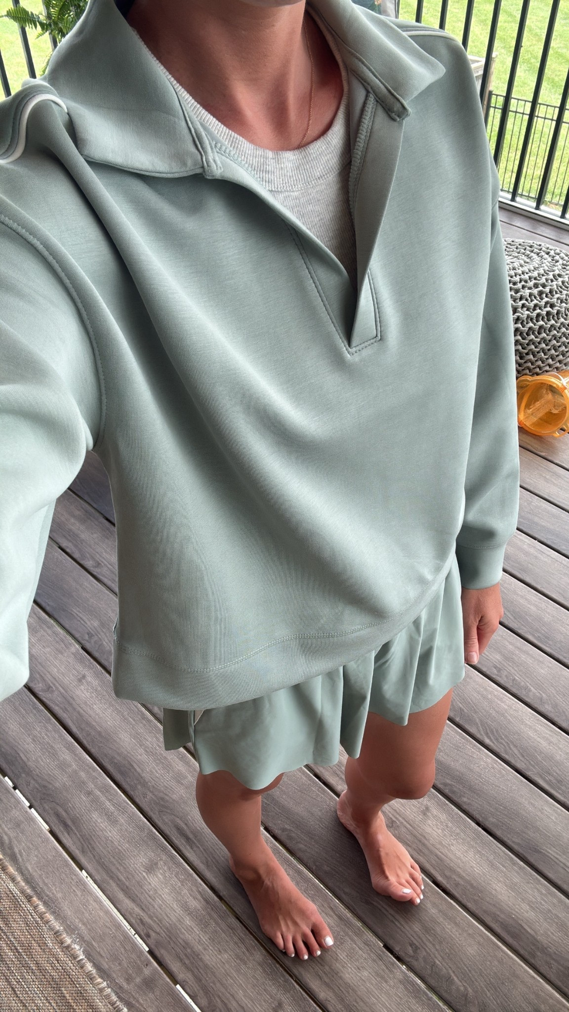 Target all in motion airl sleek polo shirt and skort. Runs TTS, wearing smalls in both 