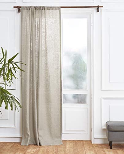 Solino Home 100% Pure Linen Curtain – 52 x 96 Inch Natural Lightweight Rod Pocket Window Panel – Han | Amazon (US)