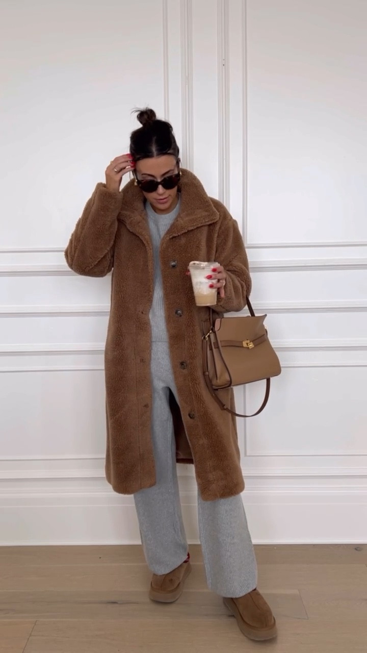 Full length best sale sherpa coat