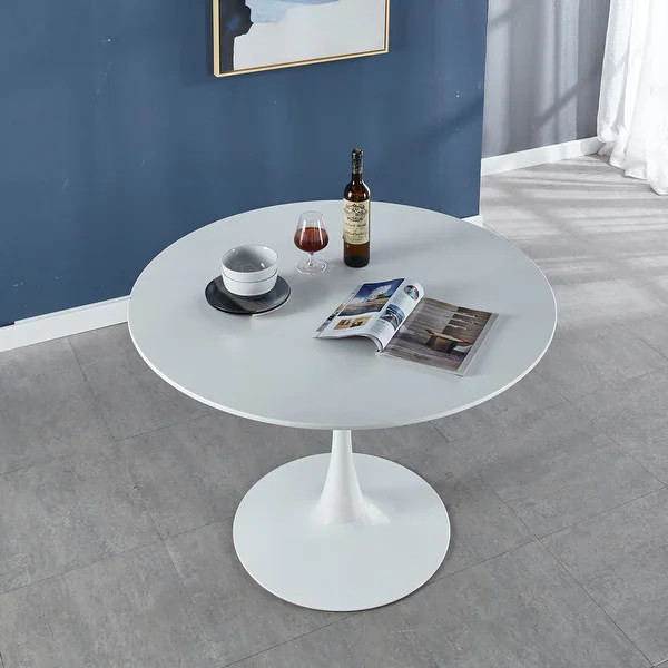 Sturdy Structure White Tulip Table Mid-Century Dining Table for With Round Table Top, Pedestal Di... | Bed Bath & Beyond