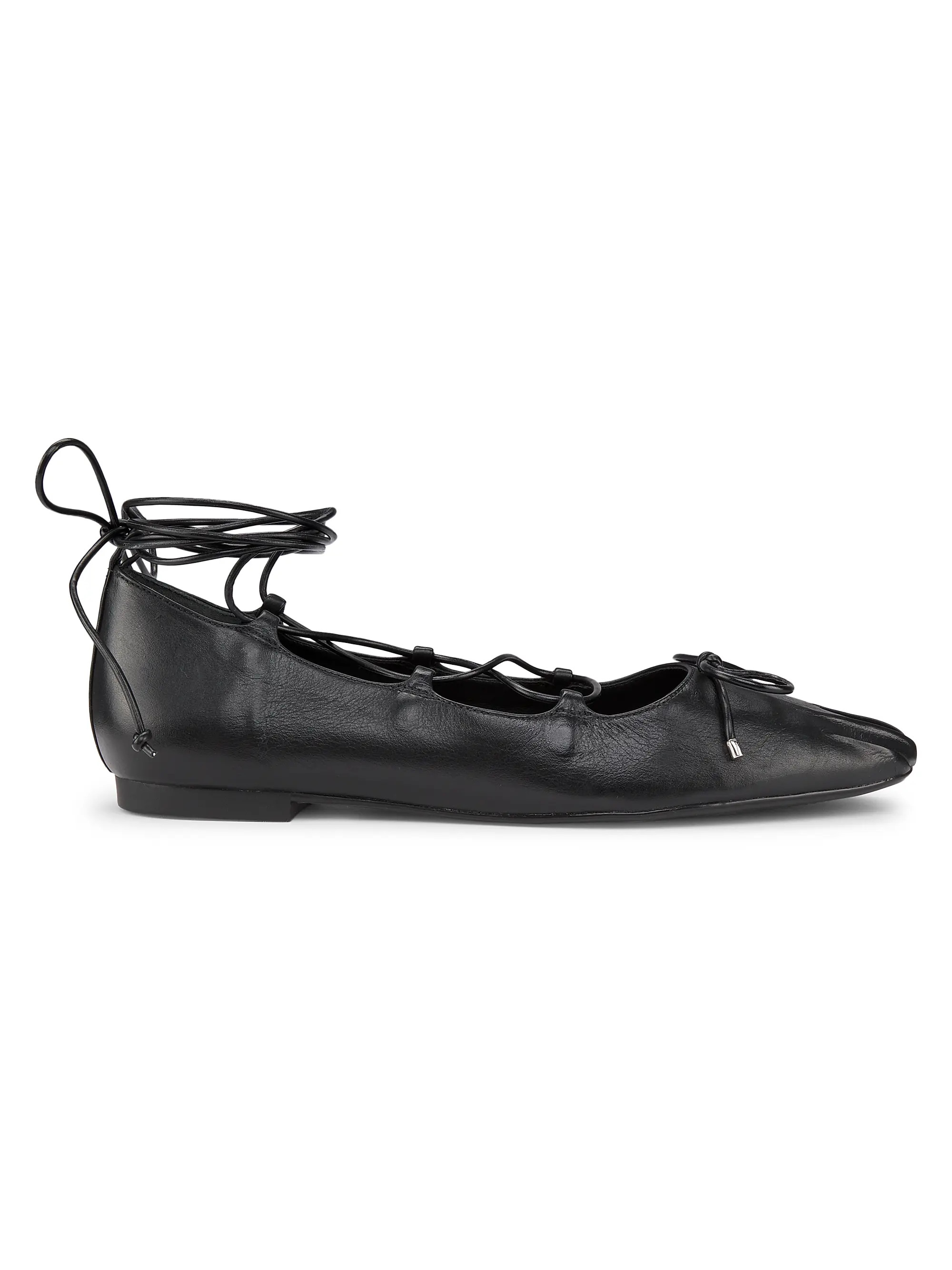 Arissa Leather Lace-Up Flats | Saks Fifth Avenue