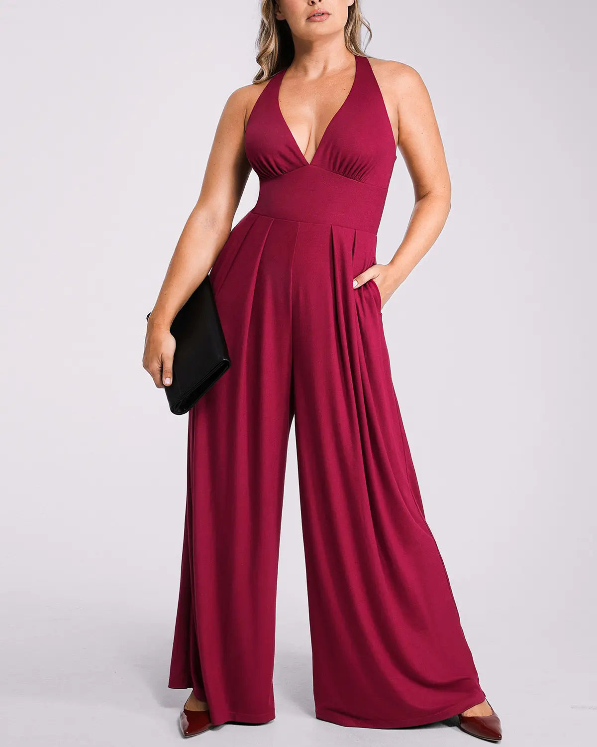 Deep V Built-In Shaping Jumpsuit | Shapellx Affiliate Program