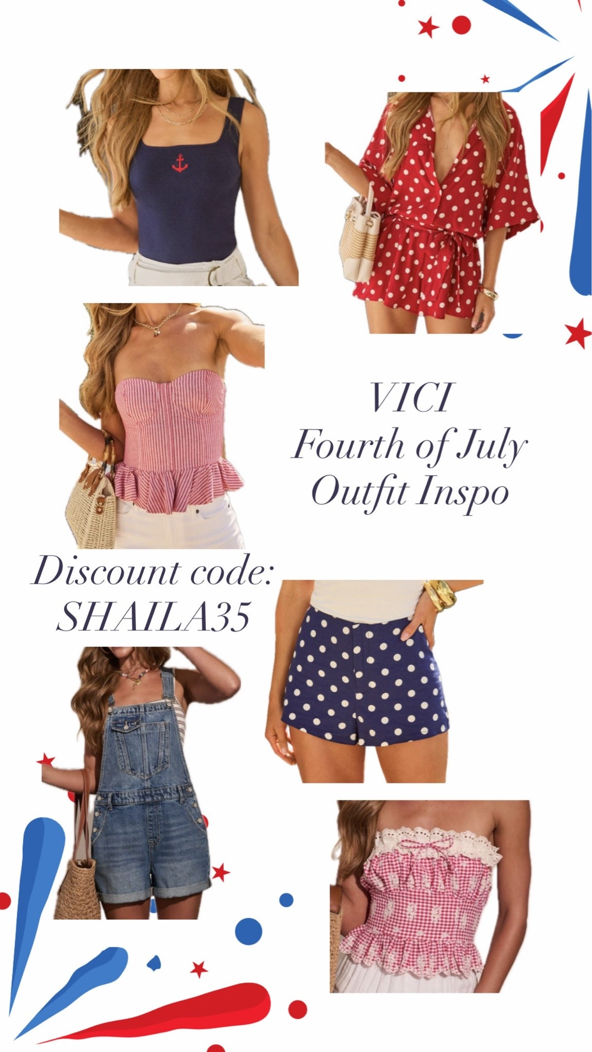 If you’re looking for your Fourth of July outfit, @vici has you covered! They have such cute pieces! Make sure to use discount code: SHAILA35

#LTKootd #LTKSaleAlert
