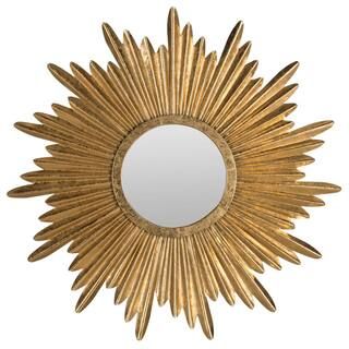 Josephine Round Antique Gold Sunburst Decorative Mirror | The Home Depot