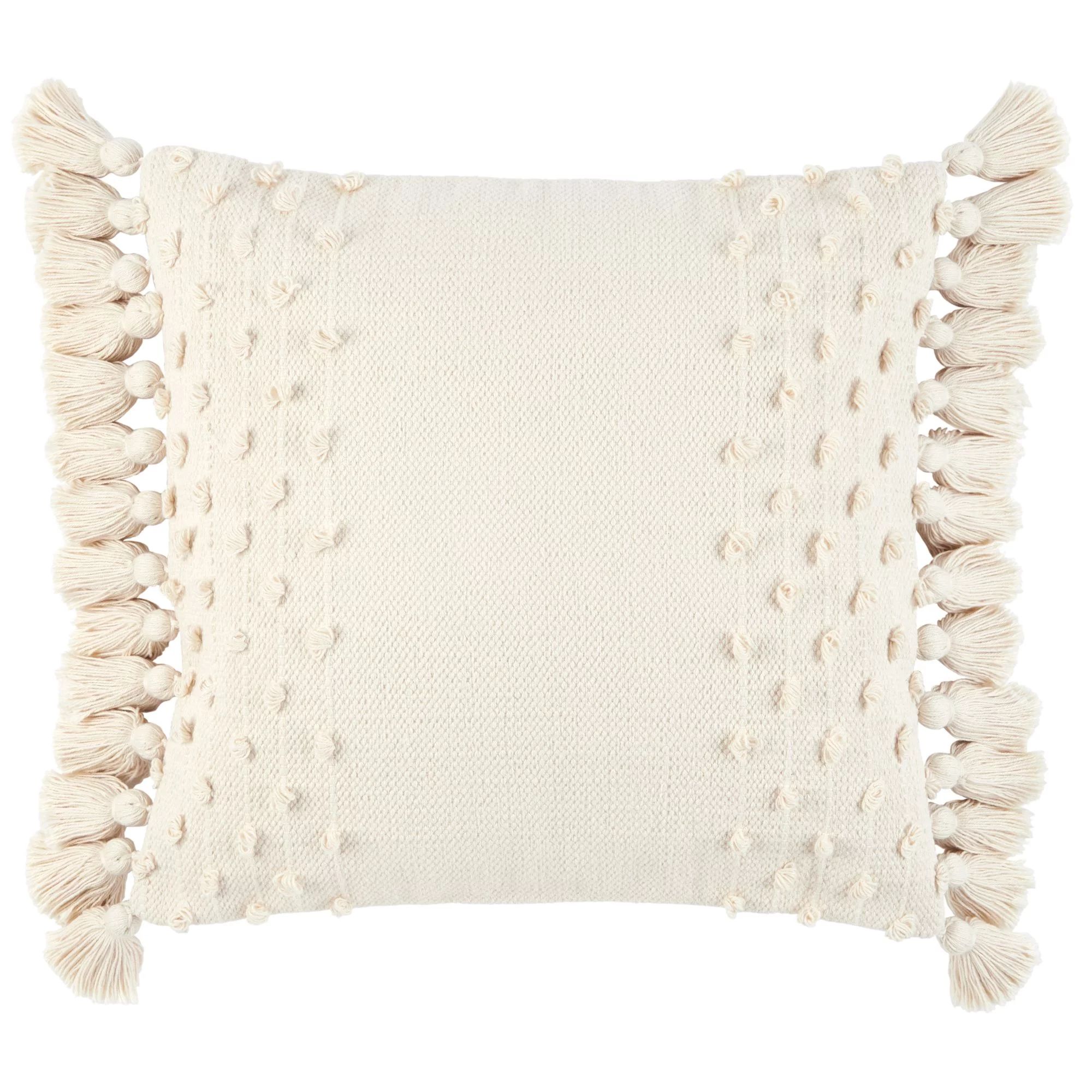 Wanda June Home Textured Cotton Tassel Pillow, 1 Piece, Ivory, 20"x20" by Miranda Lambert - Walma... | Walmart (US)