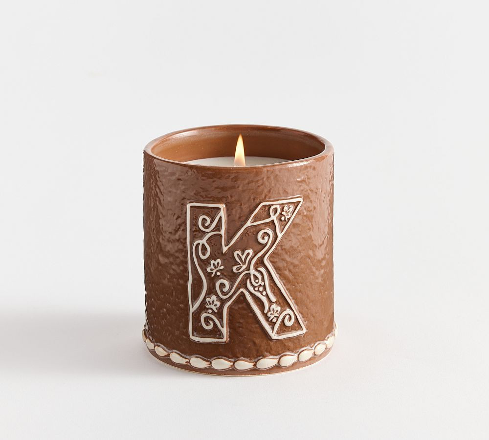Gingerbread Alphabet Candle: K: Small (Gingerbread Spice) | Pottery Barn (US)