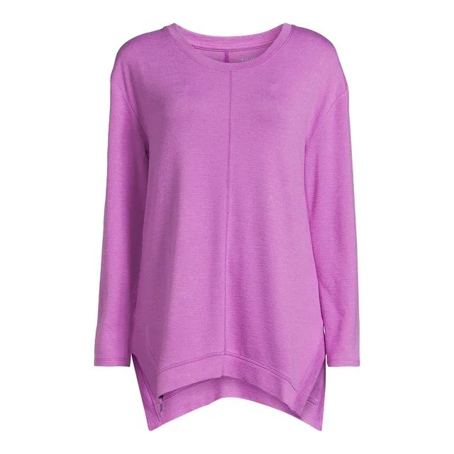 Time and Tru Women's Hacci Knit Tunic Top with Long Sleeves, Sizes S-XXXL | Walmart (US)
