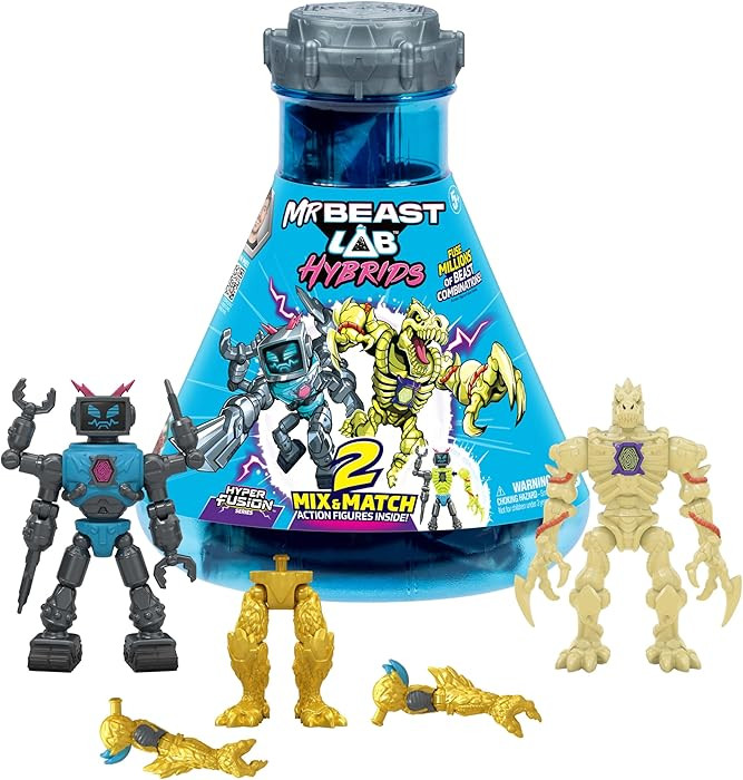 MrBeast Lab Hybrids Multi Pack, Reveal Different Hybrid Parts to Create 2 Mix & Match Action Figu... | Amazon (US)
