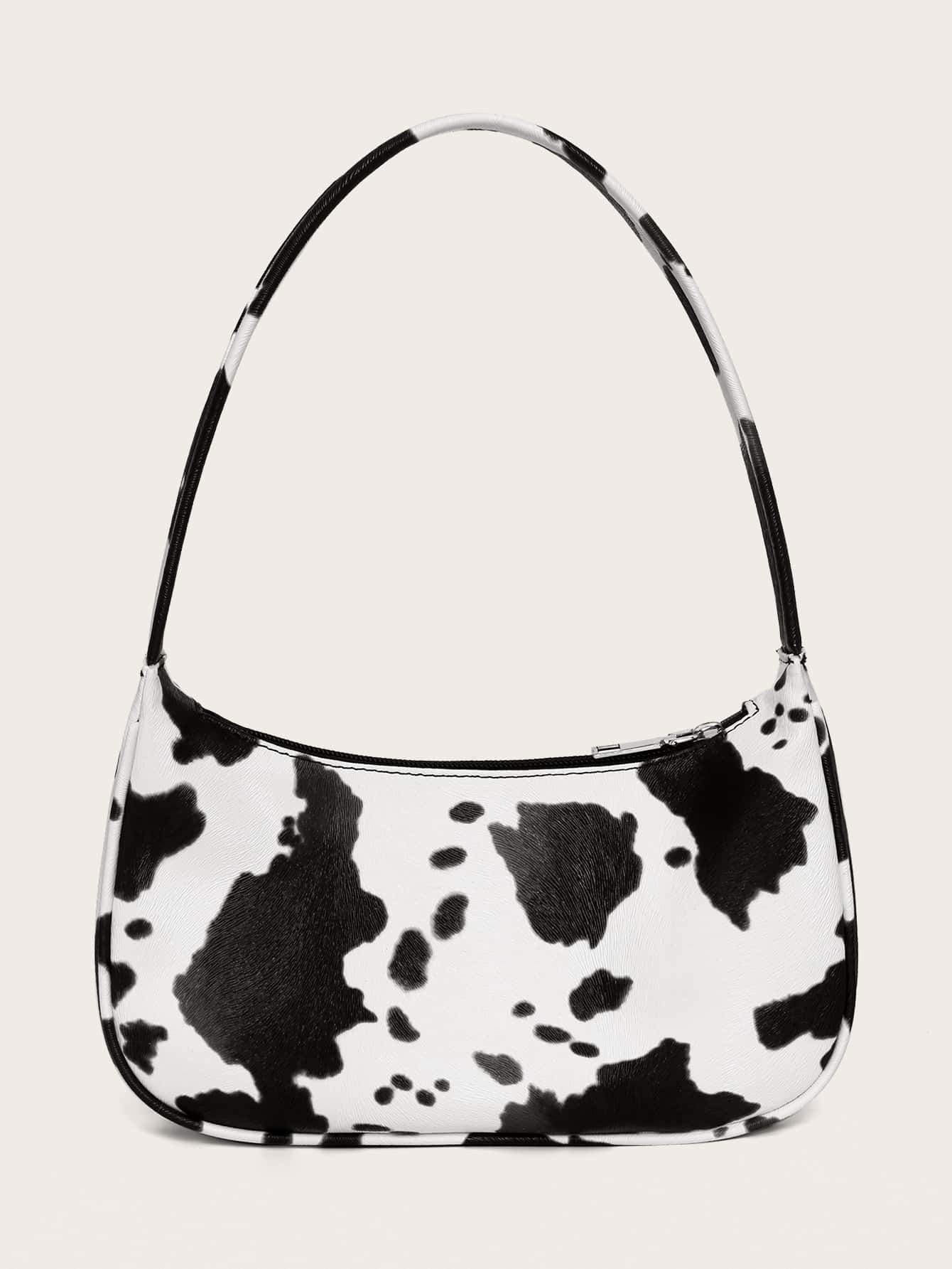 Cow Pattern Baguette Bag | SHEIN