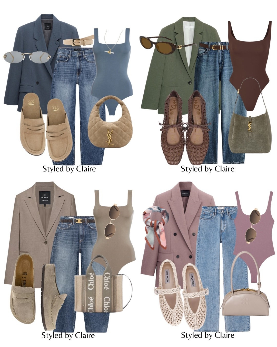SPRING UNIFORM🙋🏽‍♀️
Use code CLAIRE15 for discount sitewide at KLAYD (bodysuits)
Tags: oversized blazer, body & jeans! Mango Zara H&M pull bear teal taupe neutral chocolate brown skims square neck style pink green khaki blue Dune London suede mules flats Birkenstock Naples raffia crochet ballet flats fashion city break inspo outfit ideas chic women’s style capsule wardrobe elevated basics

#LTKshoes #LTKspring #LTKstyletip