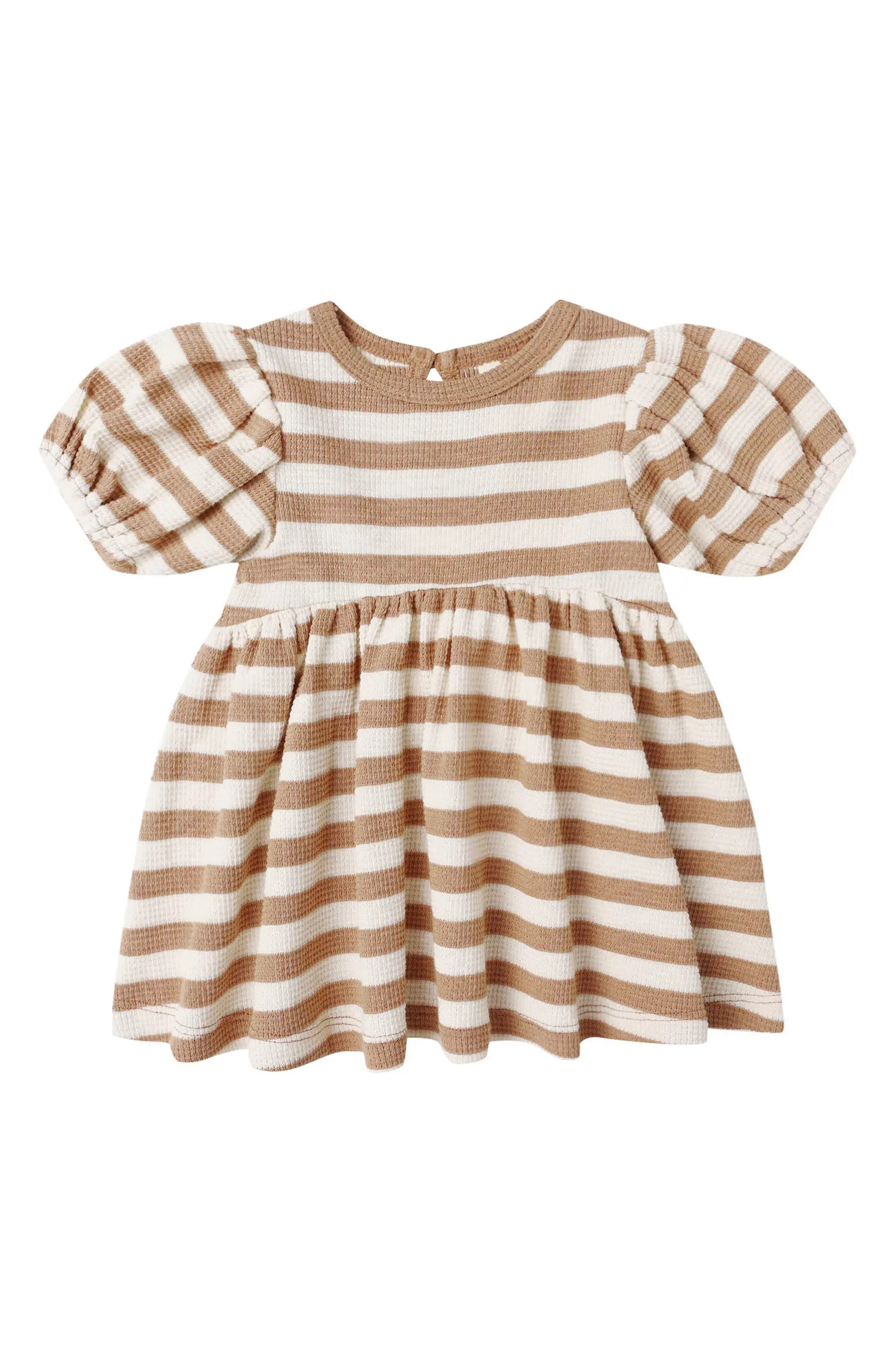Darla Havest Stripe Puff Sleeve Organic Cotton Dress with Bloomers | Nordstrom