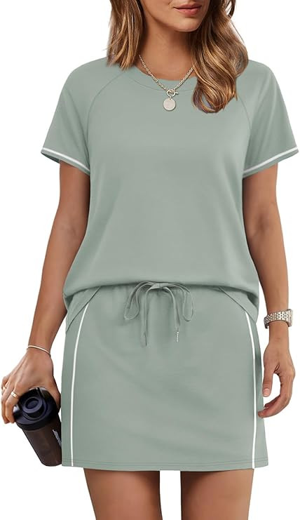 Sampeel 2 Piece Sets for Women Skirt Sets Summer Outfits Womens Clothing Set Travel Workout Skort... | Amazon (US)