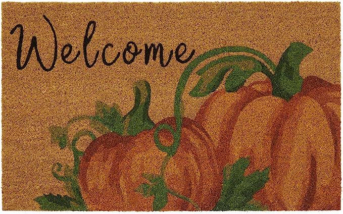 Elrene Home Fashions Farmhouse Living “Welcome” Pumpkin Coir Outdoor Doormat, Natural Entry M... | Amazon (US)