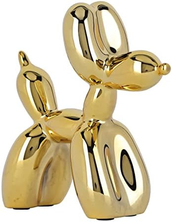 Animals Figurine Resin Cute Shiny Balloon Dog Shape Statue Art Sculpture Figurine Craftwork Home ... | Amazon (US)