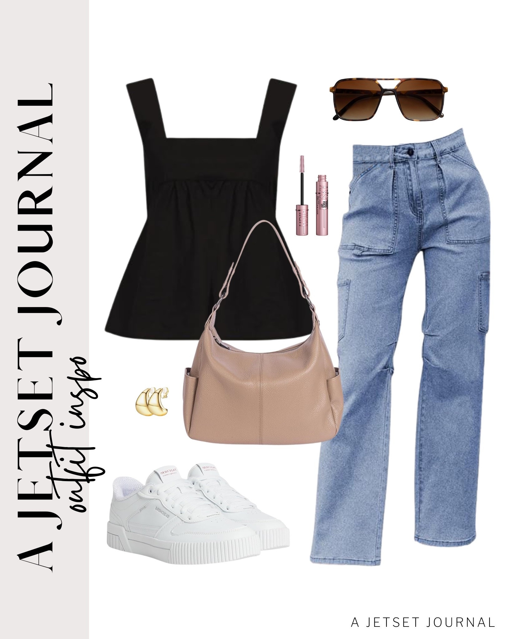 Want to level up your summer outfit? Here's a peplum top you can pair with cargo jeans!
gingham tank top, straight leg jeans, maybellinne sky high mascara, viral product, summer makeup, everyday fashion, summer fashion, airport outfit, casual look, vacation style, makeup must have, beauty favorite, summer outfit idea, functional bag, amazon fashion, affordable style

#LTKU #LTKSeasonal #LTKStyleTip