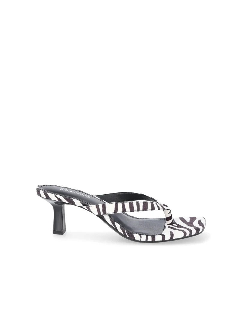 No Boundaries Kitten Heel Thong Sandals, Women’s | Walmart (US)