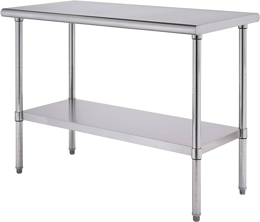 TRINITY PRO EcoStorage Heavy Duty Stainless Steel Kitchen Prep Table with Adjustable Shelf for Co... | Amazon (US)