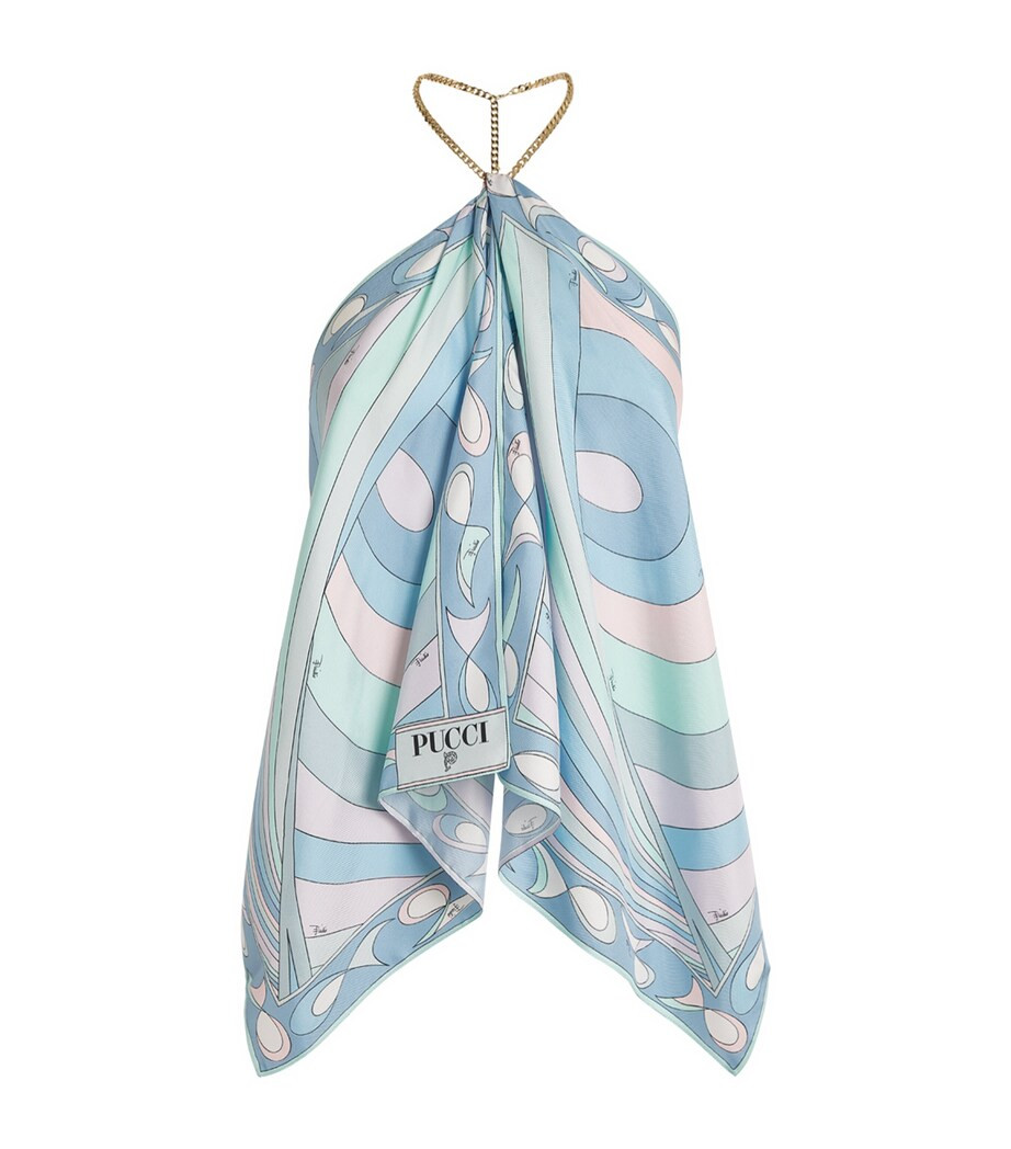 Marmo Print Chain-Detail Scarf | Harrods