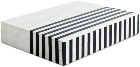 Handicrafts Home Large Decorative Storage Box with Lid – Black White Modern Storage Box, Remote... | Amazon (US)