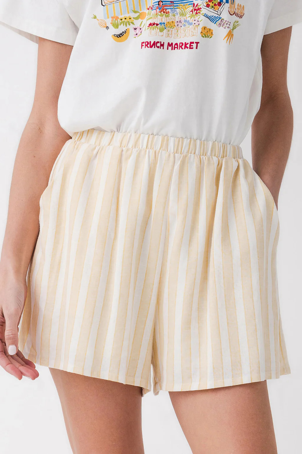 By Together Salvador Striped Linen Short | Social Threads