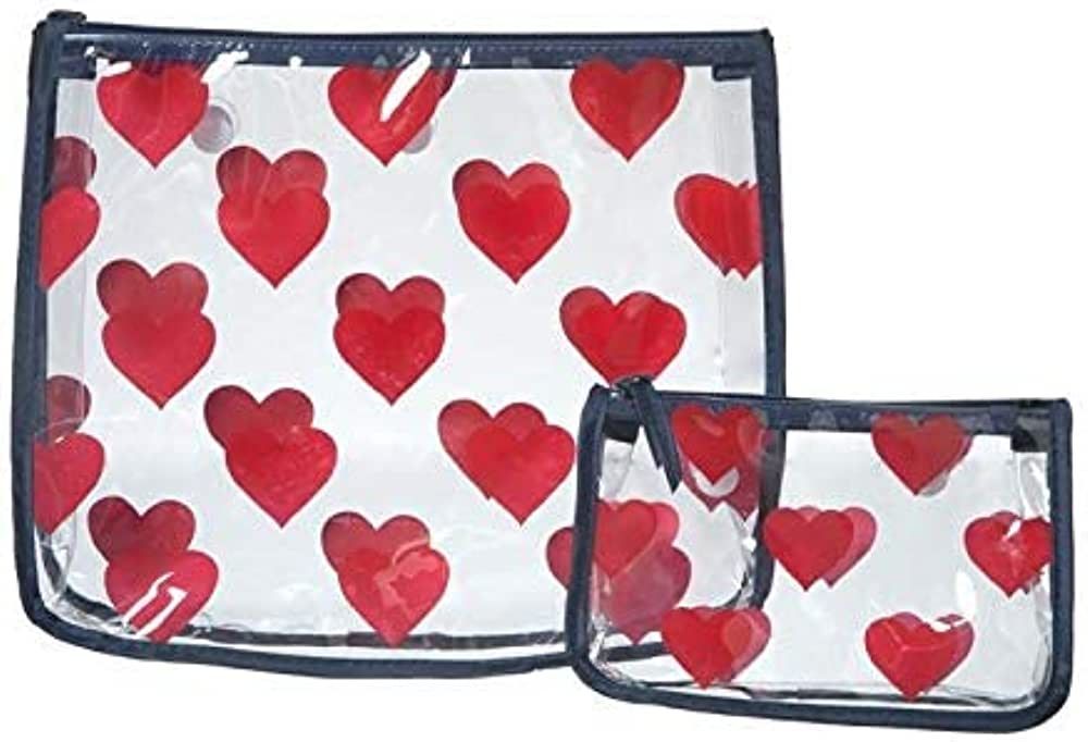 Clear Designer Zipper Insert (Set of 2) Travel Organizer Storage Pop In Bogg Bag (Hearts) | Amazon (US)