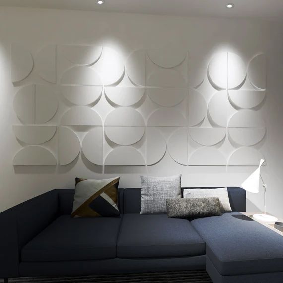 Half Circles Wall Decor, 3D Wall Art, Geometric Art,  Wall Panels, Mid-Century Modern, Wall Panel... | Etsy (US)