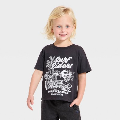 Grayson Mini Toddler Boys' Short Sleeve Surf Riders Oversized T-Shirt - Gray 12M | Target