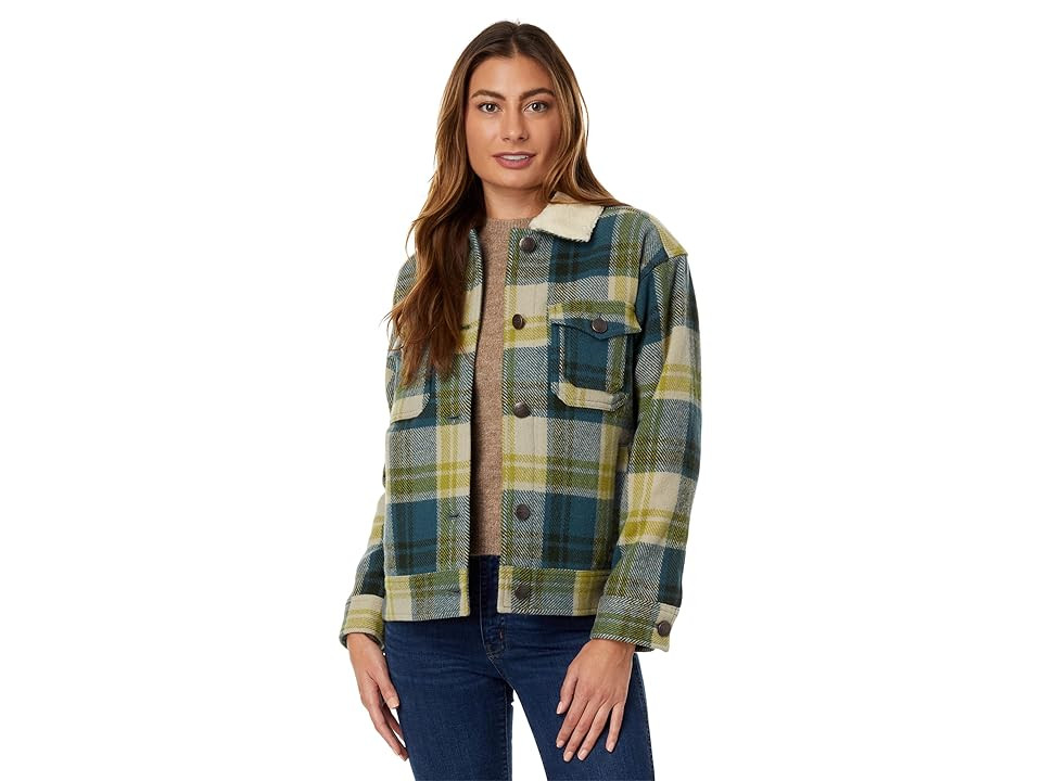 Pendleton Stadium Trucker Coat (Blue/Green Plaid) Women's Clothing | Zappos