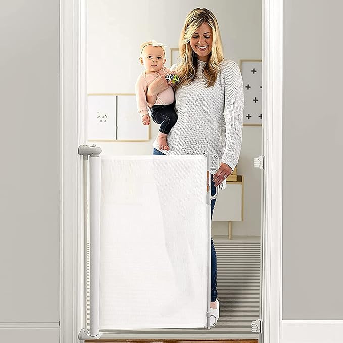 Momcozy Retractable Baby Gate, 33" Tall, Extends up to 55" Wide, Child Safety Baby Gates for Stai... | Amazon (US)