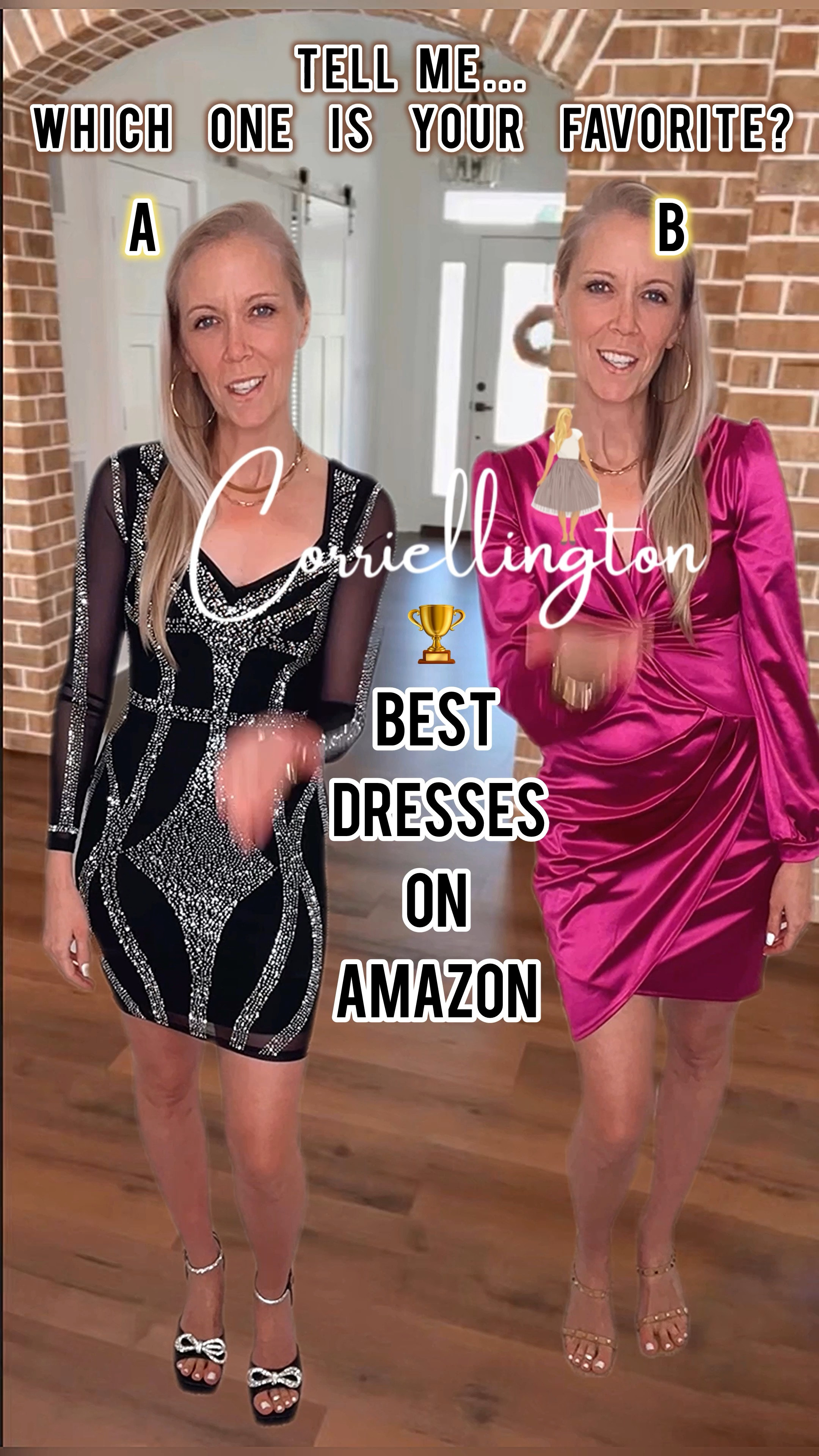 WHICH DRESS—A or B!  Tell me in the comments!  
✨ Ready to sparkle without the splurge? ✨ I’m Corrie, your go-to for finding stunning, formal gowns and evening dresses under $50! 

💃🏼 I know the struggle of hunting for a great deal, so I’ve done the work for you! No more clearance rack chaos—just gorgeous dresses straight from Amazon, no promo codes needed! 
🛍️ Watch this reel to see my top picks for your next party! 💫

Short prom dresses sparkly dress silky dress shirt dress with long sleeves formal dress party dress rhinestone clubbing outfit disco bow heels 

Formal wear Evening dress Party dress Affordable fashion Rhinestone dress
Glam style Budget fashion Dress inspiration Sparkly dress Affordable glam Formal gown Amazon finds Event outfits Shiny dress Dress goals #AffordableFashion
#EveningGown
#PartyDress
#Under50
#SparkleAndShine
#FormalStyle
#FashionFinds
#DressToImpress 

#LTKWedding #LTKFindsUnder50 #LTKParties