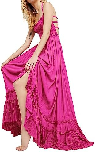 R.Vivimos Womens Summer Boho Sexy Backless Long Dresses | Amazon (US)