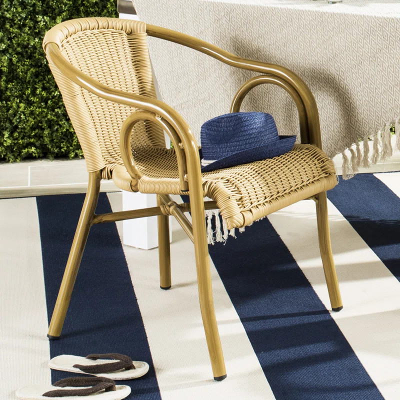 Windham Premium All-Weather Wicker Outdoor Stacking Dining Armchair (Set of 2) | Wayfair North America
