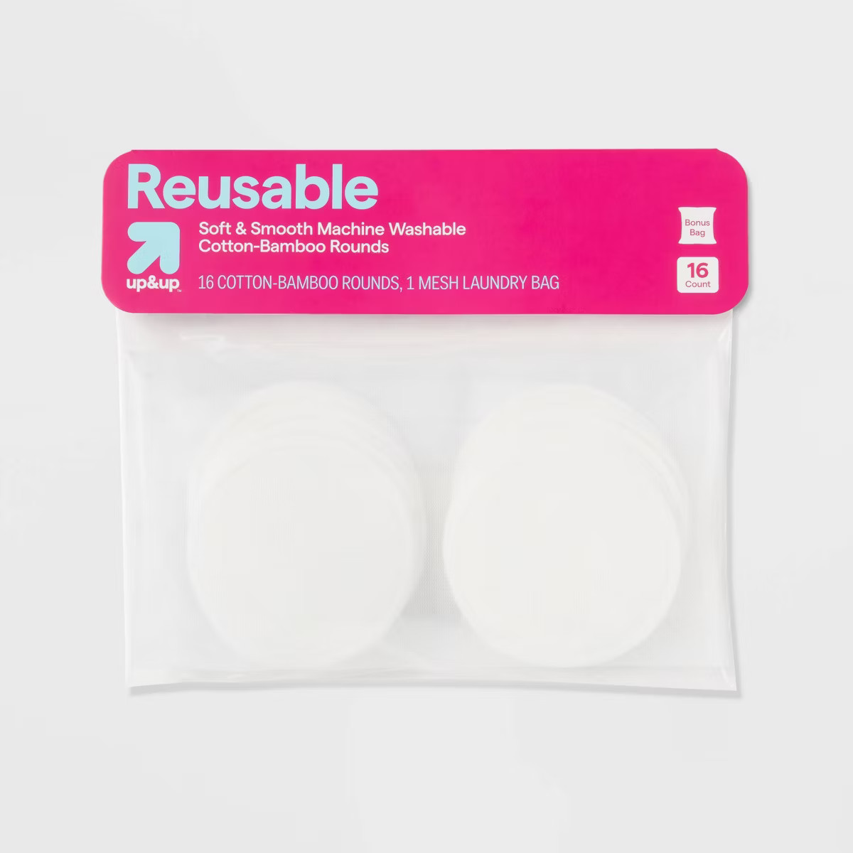 Reusable Make Up Removing Cotton Rounds with Washable Bag - 16ct - up&up™ | Target