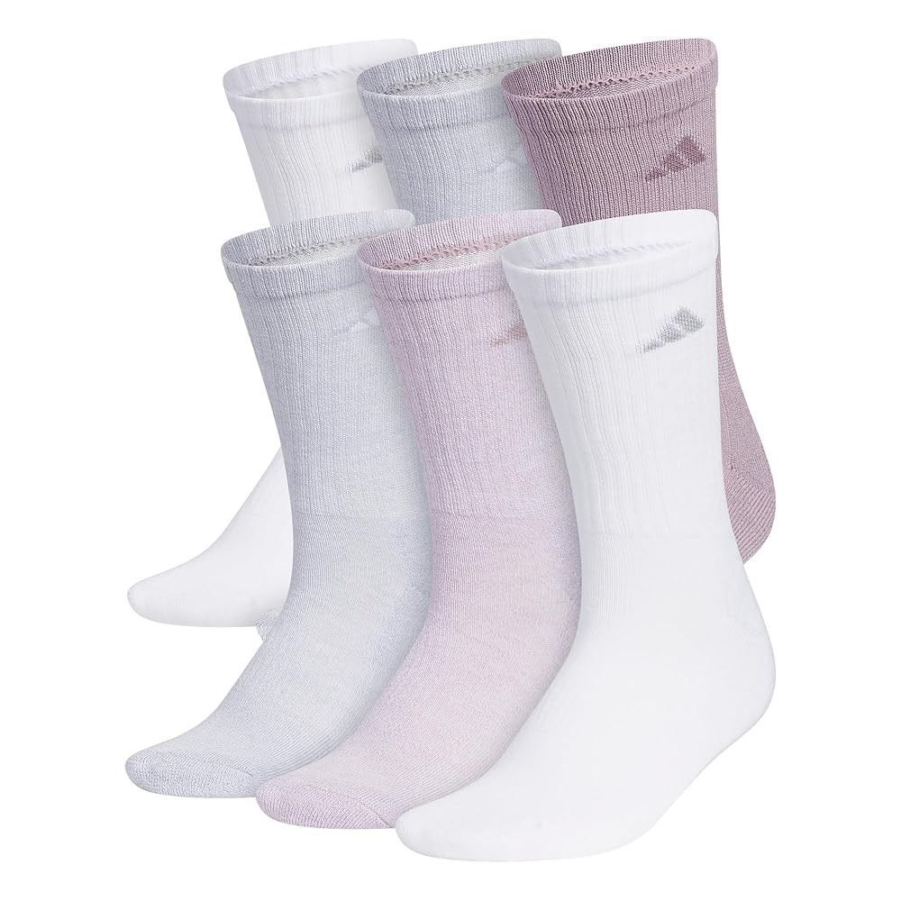adidas Women's Athletic Cushioned Crew Socks with Arch Support, 6-Pack, Durable, Moisture-Wicking... | Amazon (US)