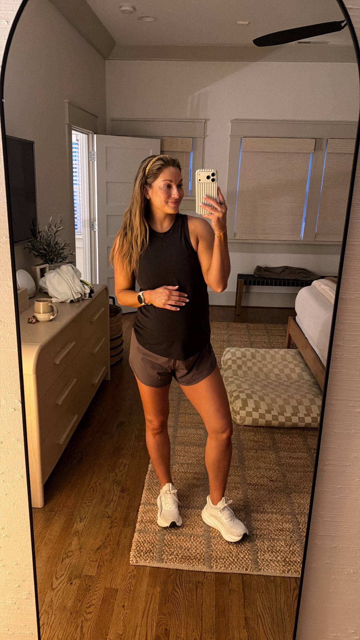 Size 8 top, size medium shorts, but I feel like I could be a large at this point on the waistband 😅

#LTKTall #LTKBump #LTKActive