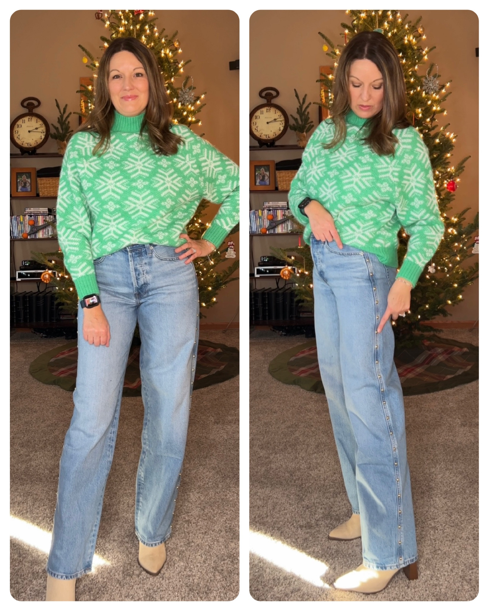 I’m doing 25 outfits in 25 days as we countdown to Christmas!

This is look #12!! 14 days until Christmas! 

Sweater- tts, in size S 
Jeans- sized down 1, in size 2
Booties - added similar options

#LTKSeasonal #LTKOver40 #LTKHoliday