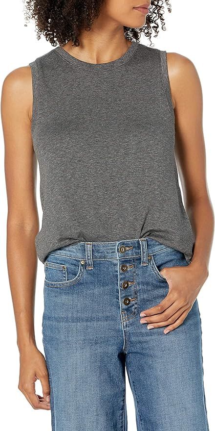 Amazon Brand - Daily Ritual Women's Cotton Modal Stretch Slub Muscle-Sleeve Tank Top | Amazon (US)
