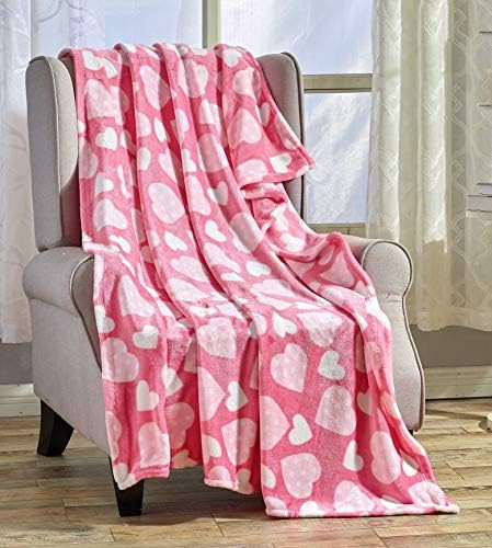 Red Valentines Throw Blanket |Pink and Red Hearts | Soft Fleece Valentine’s Day Blanket for Cou... | Amazon (US)