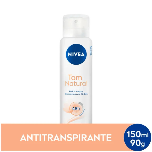 Desodorante Antitranspirante Aerosol Nivea Tom Natural Feminino 48h 150ml | Drogasil BR