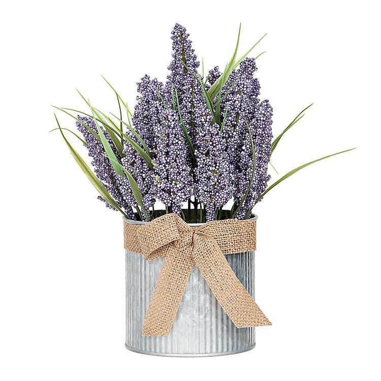 Purple Lavender in Galvanized Metal Arrangement | Kirkland's Home