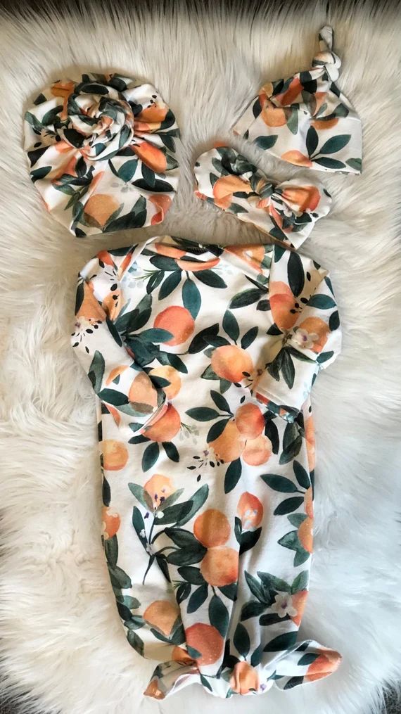 Clementine Sleep Gown Set/baby Girl Sleep Gown/ Baby Boy Sleep | Etsy | Etsy (US)