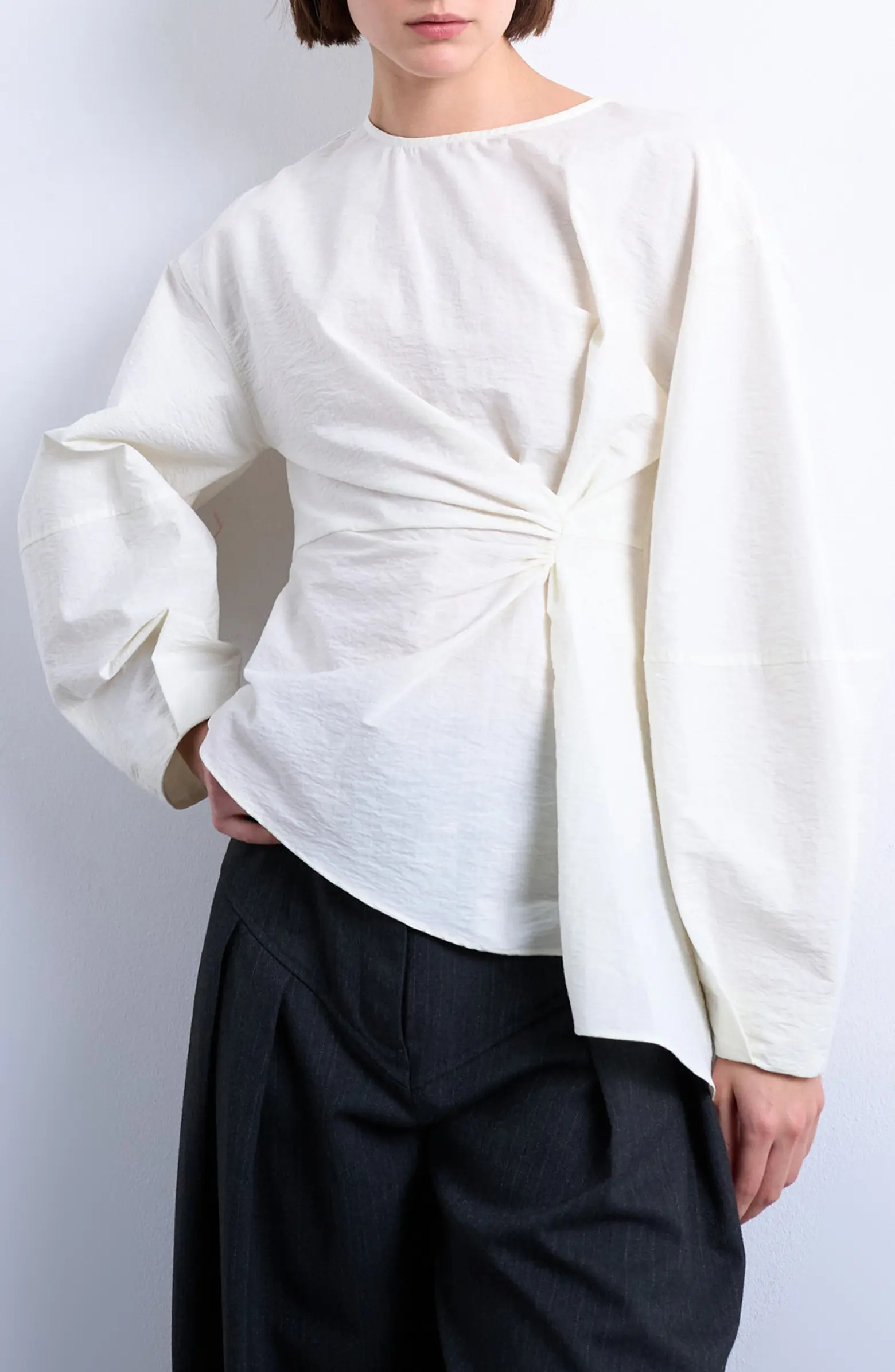 Pleat Front Asymmetric Top | Nordstrom