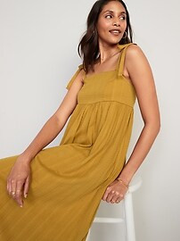 Tie-Shoulder Dobby Midi Babydoll Swing Dress for Women | Old Navy (US)