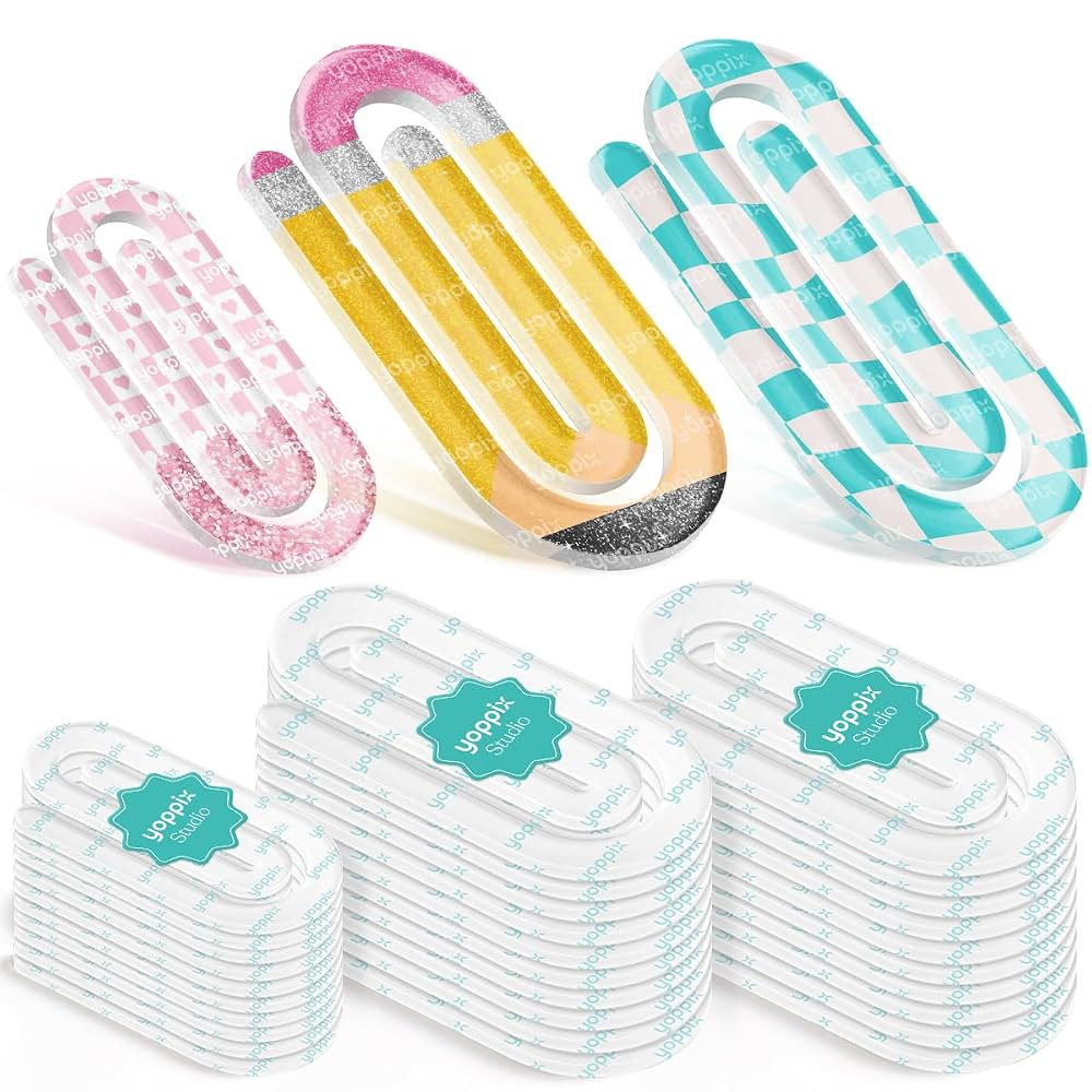 30 Pack Sublimation Paper Clips Blanks, 20pcs 4"x2" + 10pcs 3"x1.5" Clear Acrylic Jumbo Clips for... | Amazon (US)